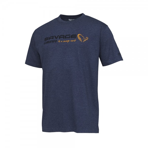 Savage Gear Signature Logo plava melirana (Majice) - www.eribolov.rs