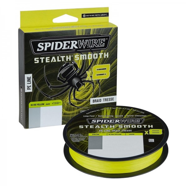 Spiderwire stuna Stealth Smooth X8 HiVis Yellow 150m (Upredene strune) - www.eribolov.rs