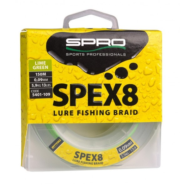 SPRO SPEX8 Lime green 150m (Upredene strune) - www.eribolov.rs
