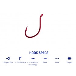 Mustad Hooks Dropshot 10546NP-RB (Red)