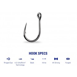 Mustad Hooks Hoodlum 4 X Strong 10827NP-BN