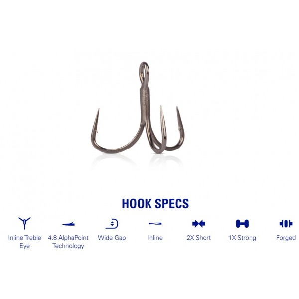 Mustad Treble In-Line Triple Grip ITG76AP (Hooks Mustad) - www.eribolov.rs