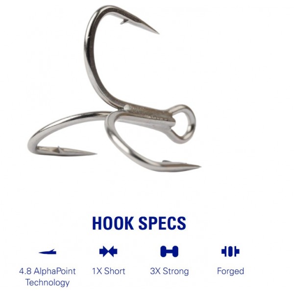 Mustad Trokrake In-Line Triple Grip - 3X Strong ITG77AP (Udice Mustad) - www.eribolov.rs