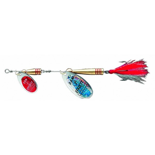 DAM Effzett Tandem Dreesed Spinner Silver-Red (Spinner / Leptir varalice) - www.eribolov.rs